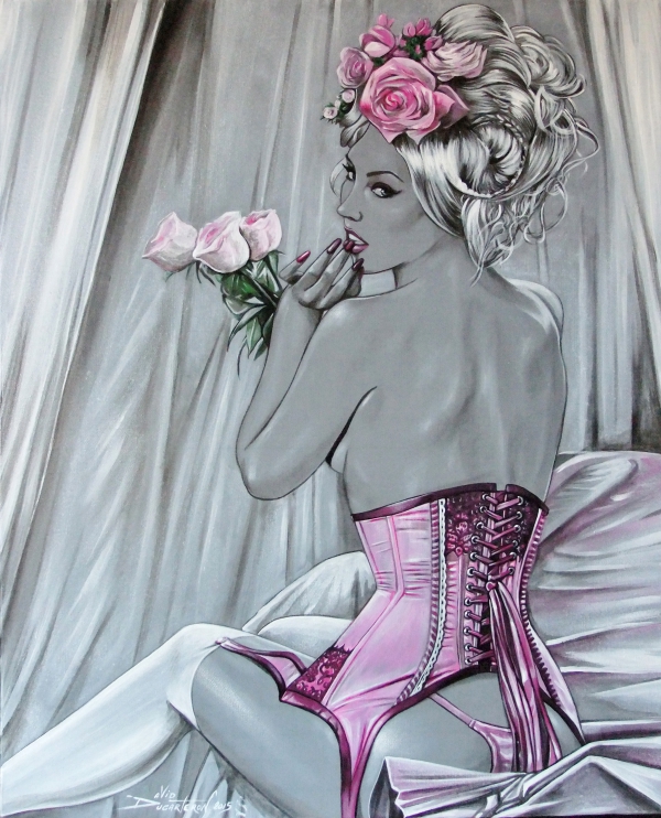 Corset Rose (65x81) 2015  acrylique sur toile